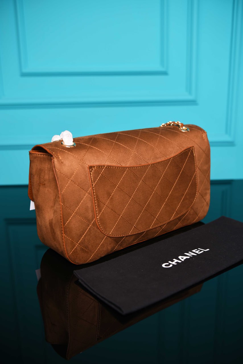 Ch - Maxi Flap Bag in Suede