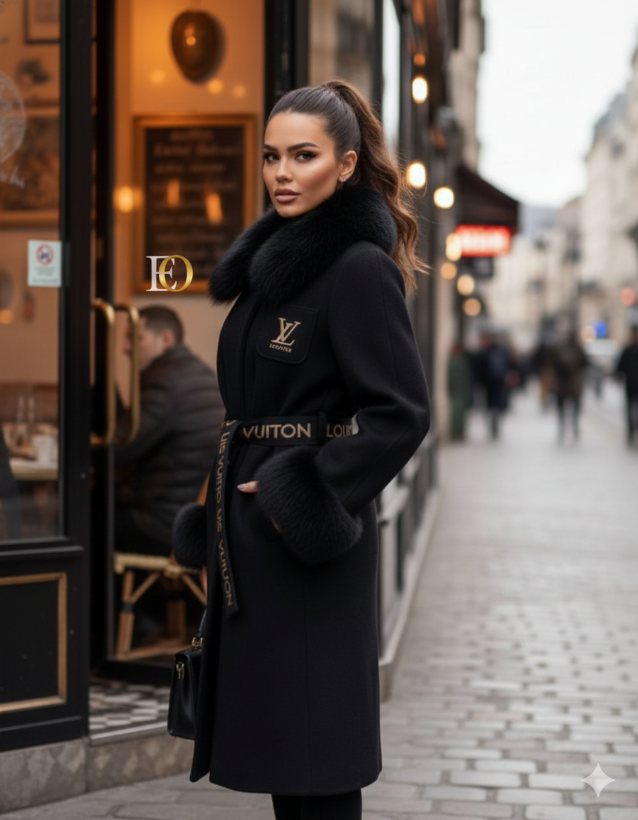 L - Fur-Lined Cashmere (Black)