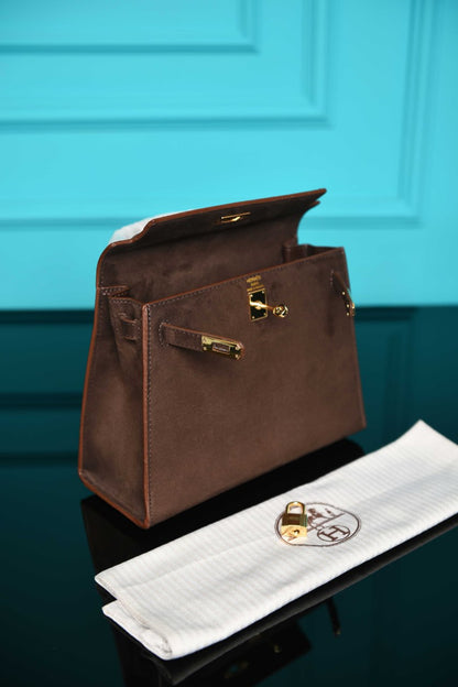 HRMS- Kelly 25 Bag in Suede