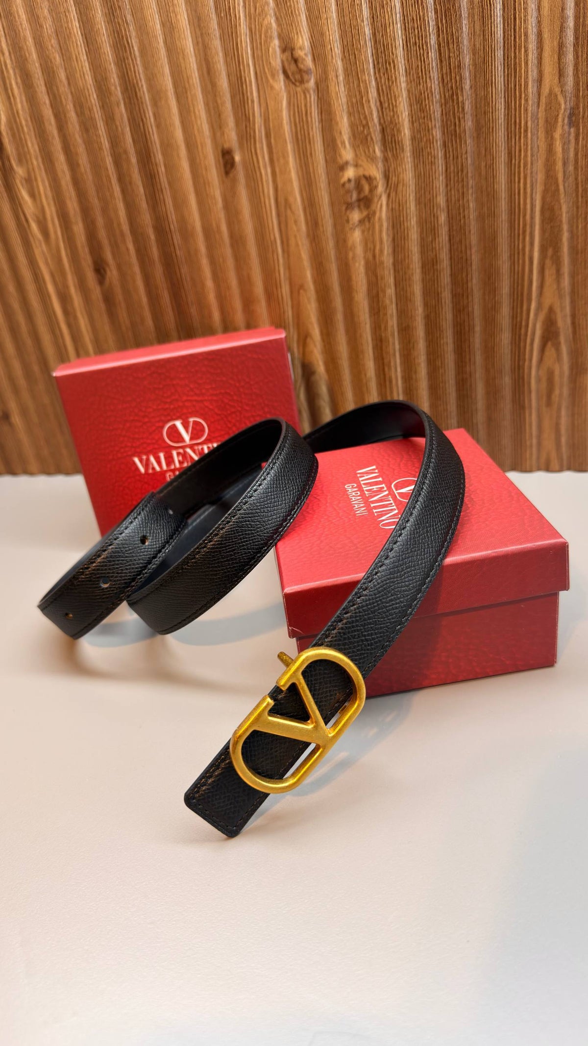 V - Leather Imported Belt
