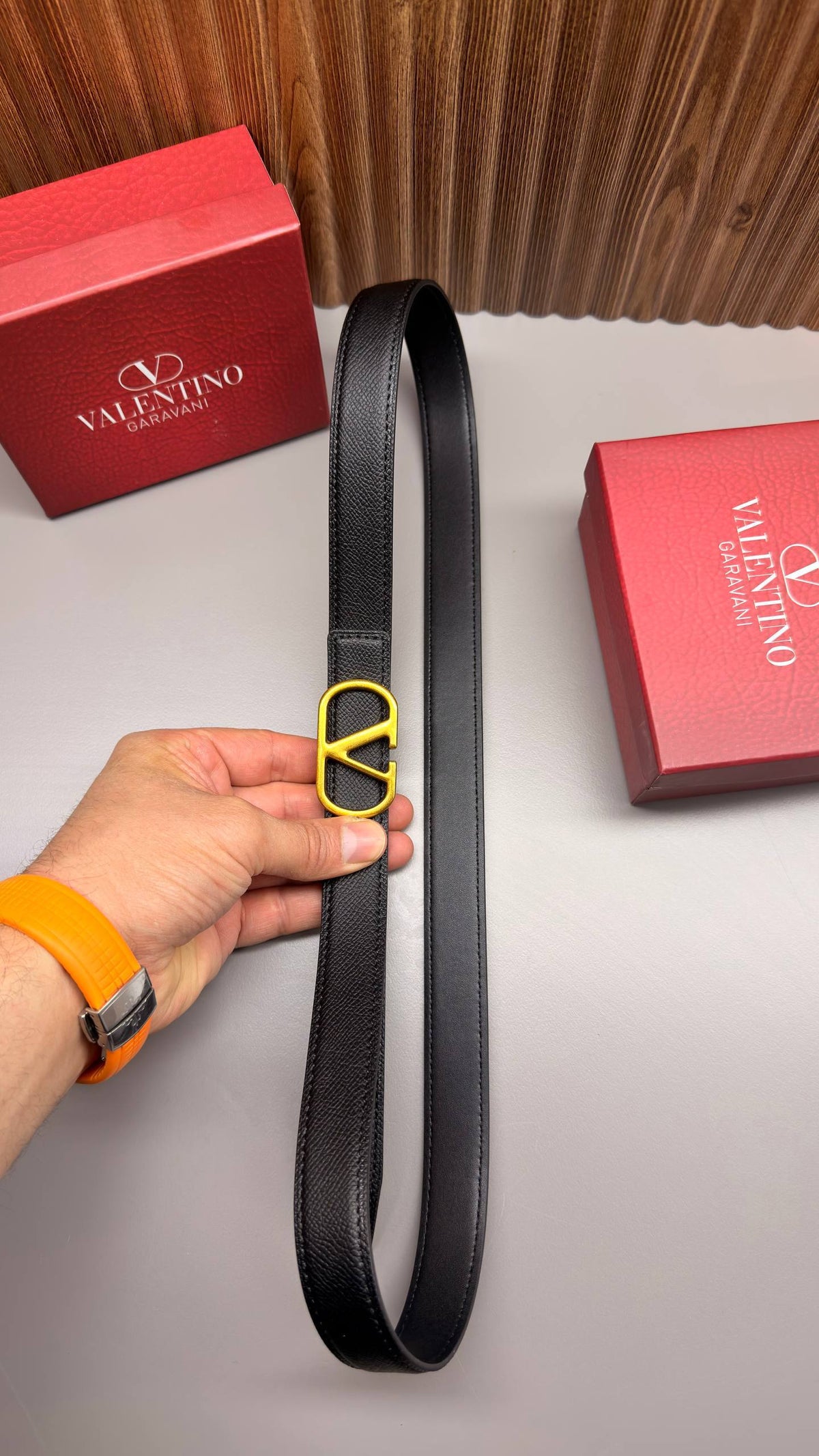 V - Leather Imported Belt