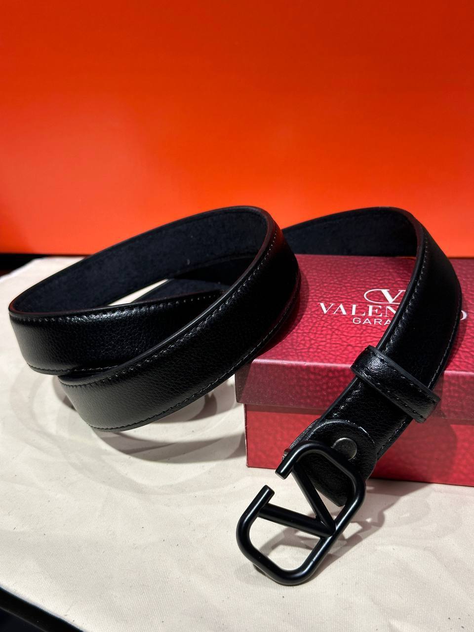 V - Leather Imported Belt