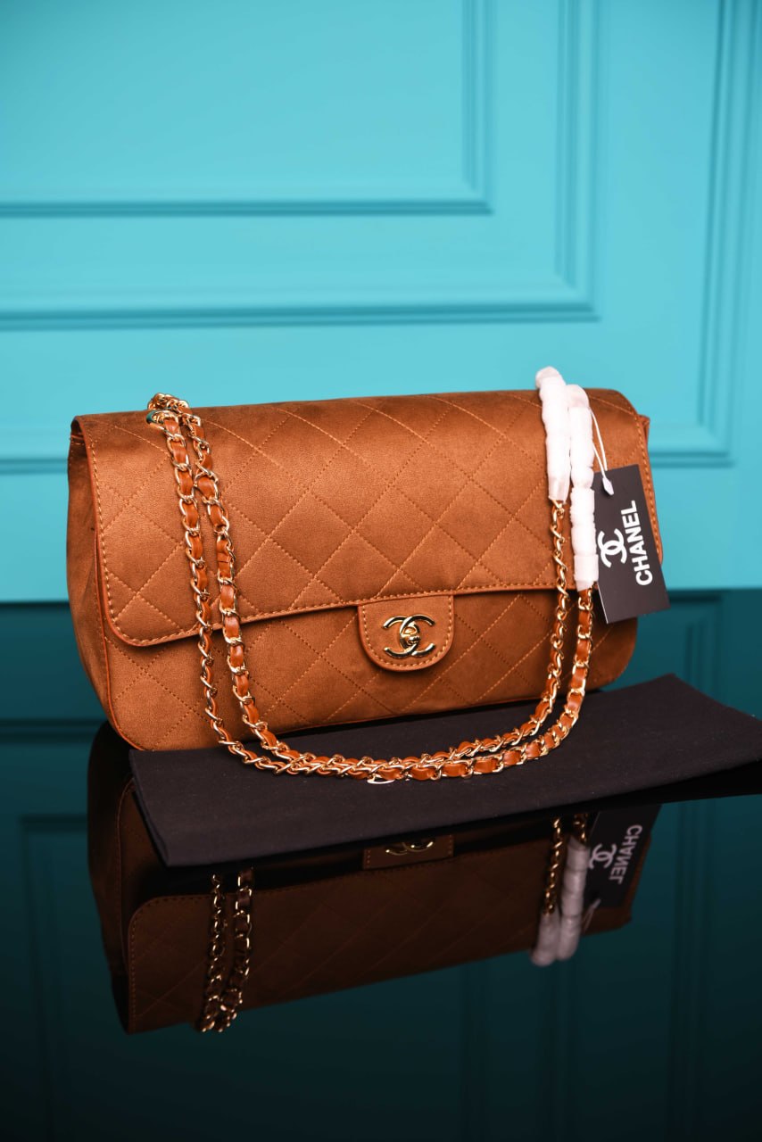 Ch - Maxi Flap Bag in Suede