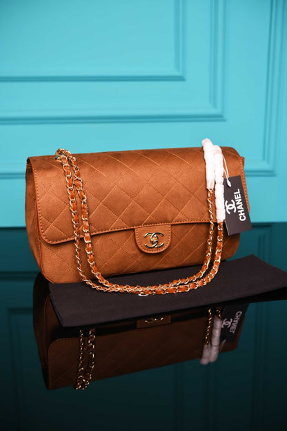 Ch - Maxi Flap Bag in Suede