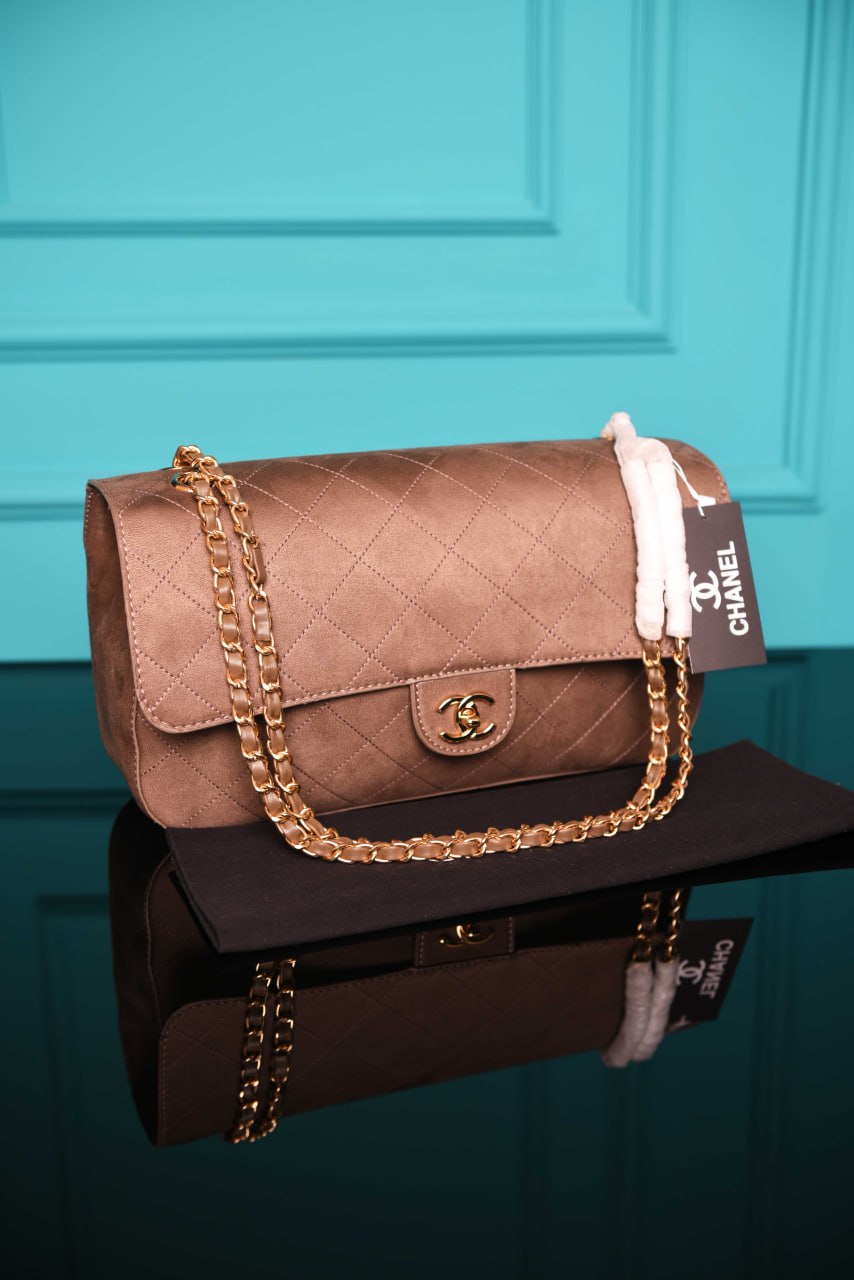 Ch - Maxi Flap Bag in Suede