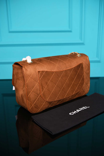Ch - Maxi Flap Bag in Suede