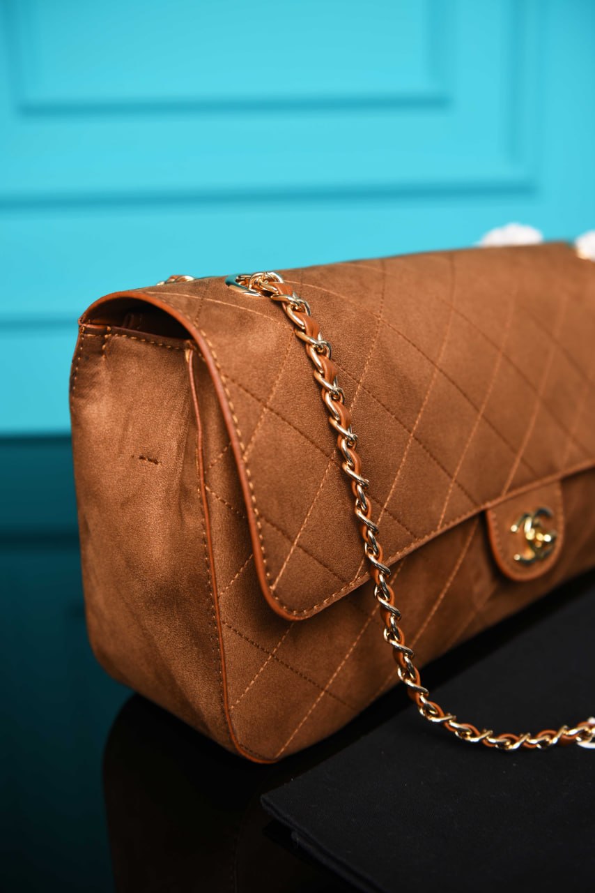 Ch - Maxi Flap Bag in Suede