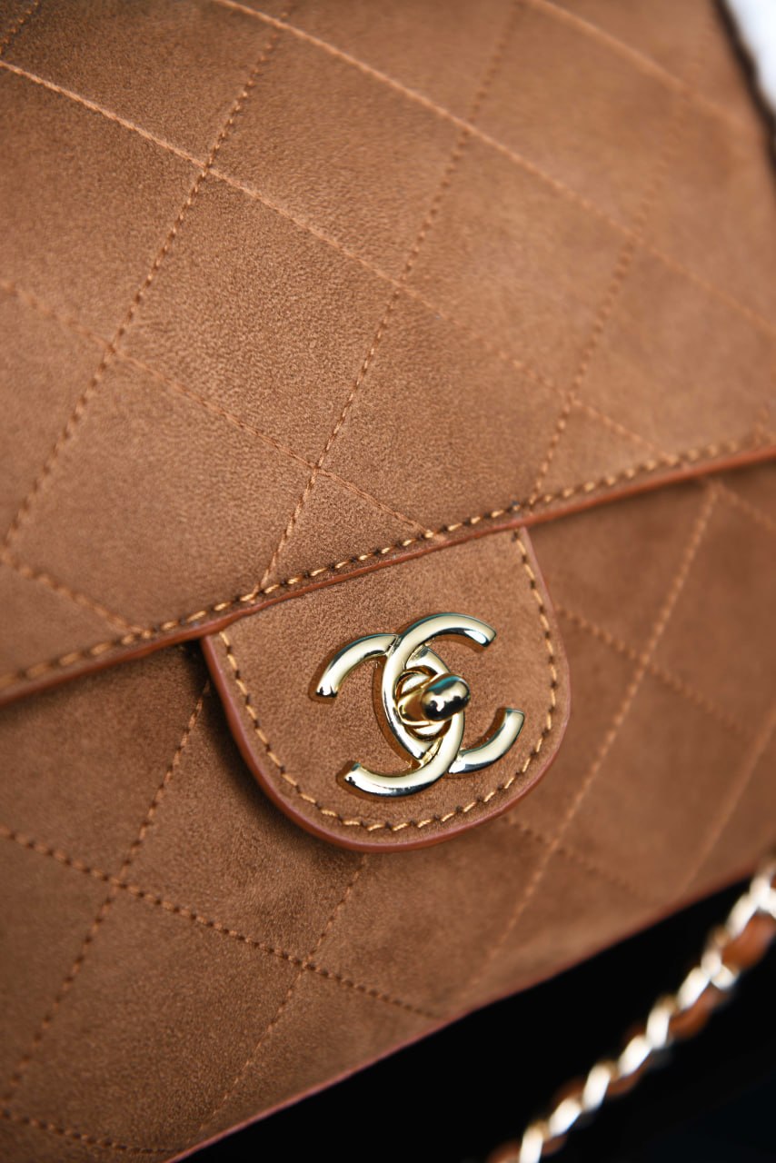 Ch - Maxi Flap Bag in Suede