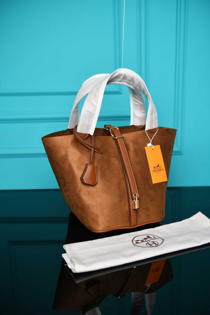 HM -Picotin Lock 22 Bag in Suede
