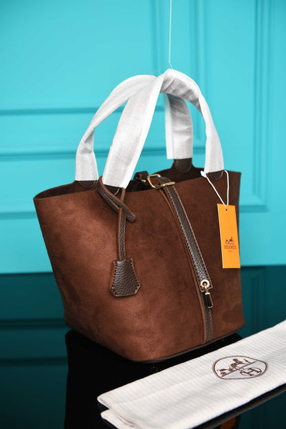 HM -Picotin Lock 22 Bag in Suede