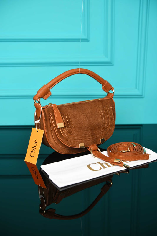CLE -  Marcie Mini Black Women's Leather Bag  Suede