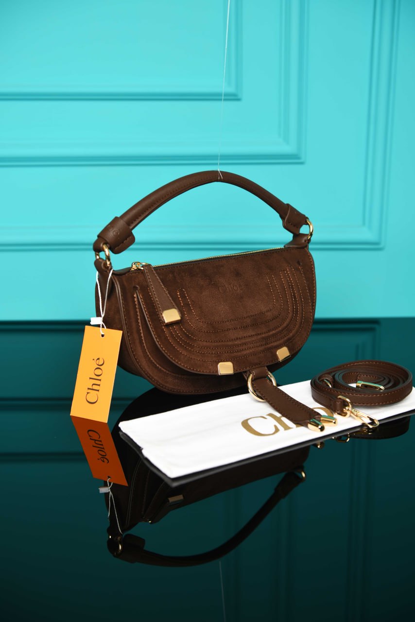 CLE -  Marcie Mini Black Women's Leather Bag  Suede
