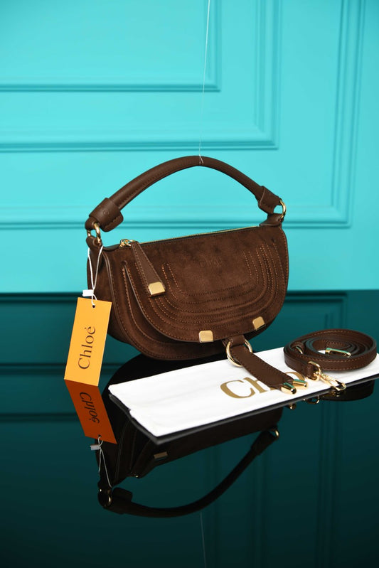 CLE -  Marcie Mini Black Women's Leather Bag  Suede